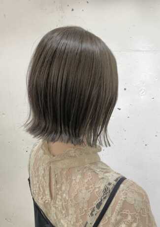 グレージュカラー×切りっぱなしボブ サロンギャラリー  ヘアカタログ 