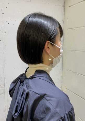 切りっぱなしボブ×ナチュラルブラックカラー サロンギャラリー  ヘアカタログ 