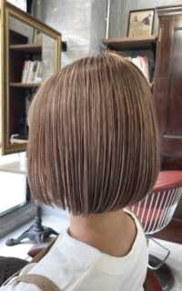 ショートボブ×ハイライトベージュ サロンギャラリー ヘアカタログ
